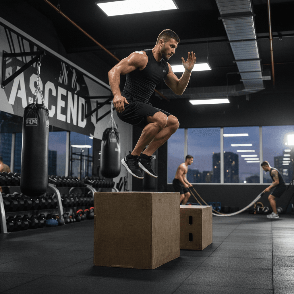 Boxer training in compression shorts